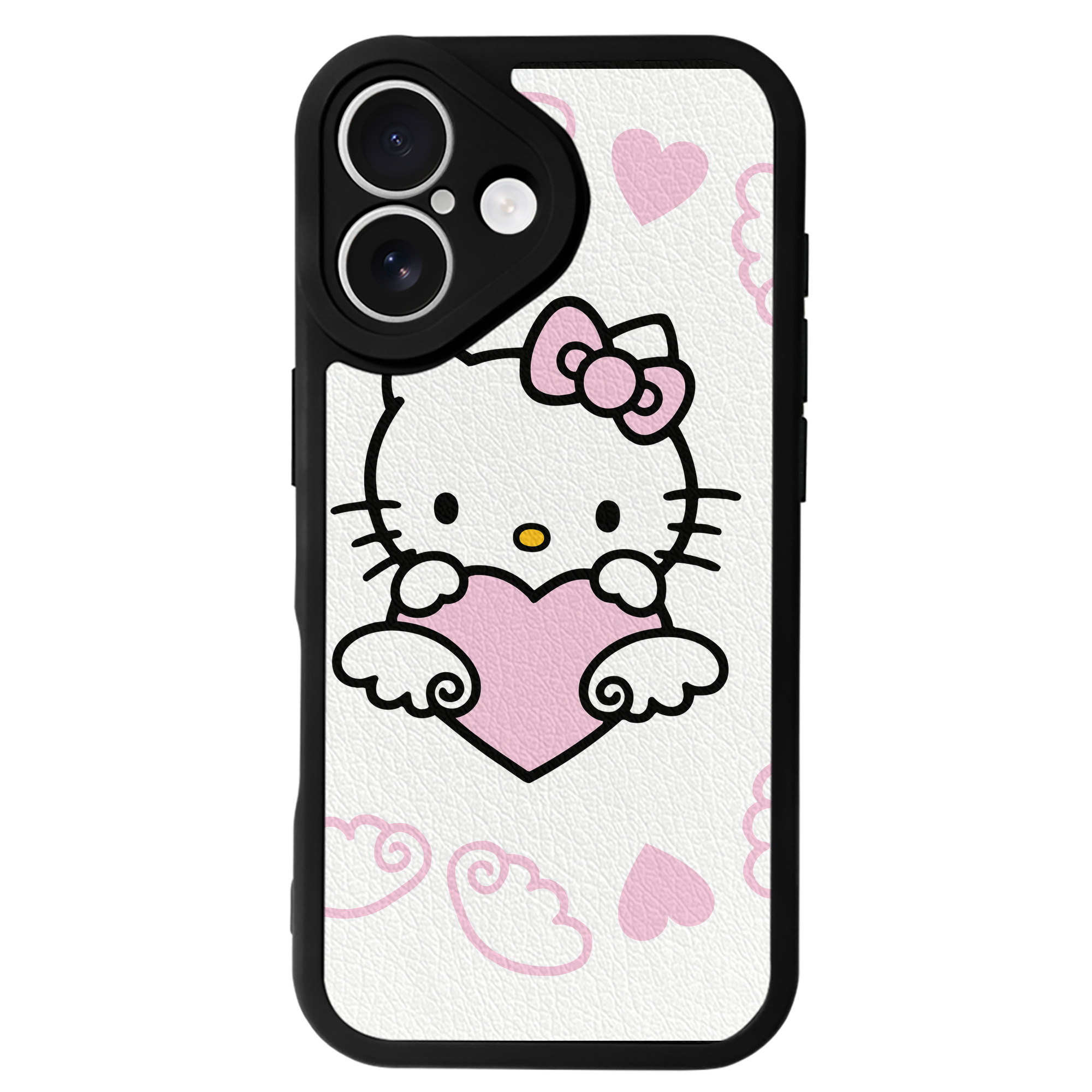 （画像用） Hello Kitty ハローキティ 【iPhone 16シリーズ対応】シリコンスマホケース（レザー調） 材質：シリコン